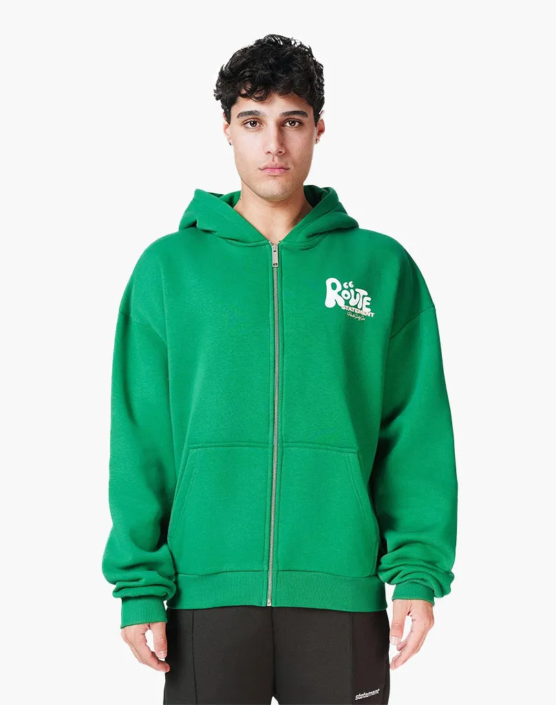 ROUTE 66 ZIP-HOODIE (WOOD GREEN)