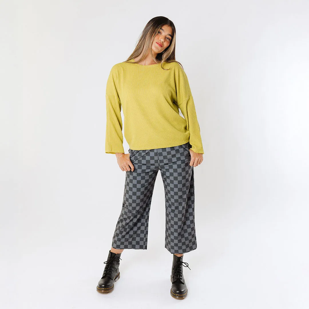 Sabrina Ribbed Pullover, Chartreuse