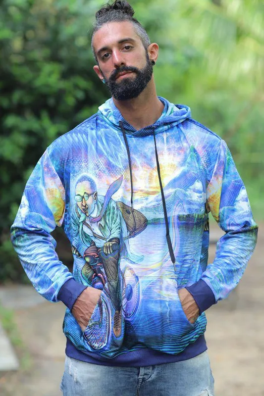 Sacred Geometry Hoodie | UV Hoodie | Fractal Hoodie | Psy Clothing | Festival Hoodie | Psychedelic Sweater | Bicycle Day '77 - UV (HD)