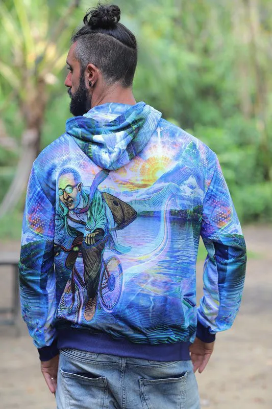 Sacred Geometry Hoodie | UV Hoodie | Fractal Hoodie | Psy Clothing | Festival Hoodie | Psychedelic Sweater | Bicycle Day '77 - UV (HD)