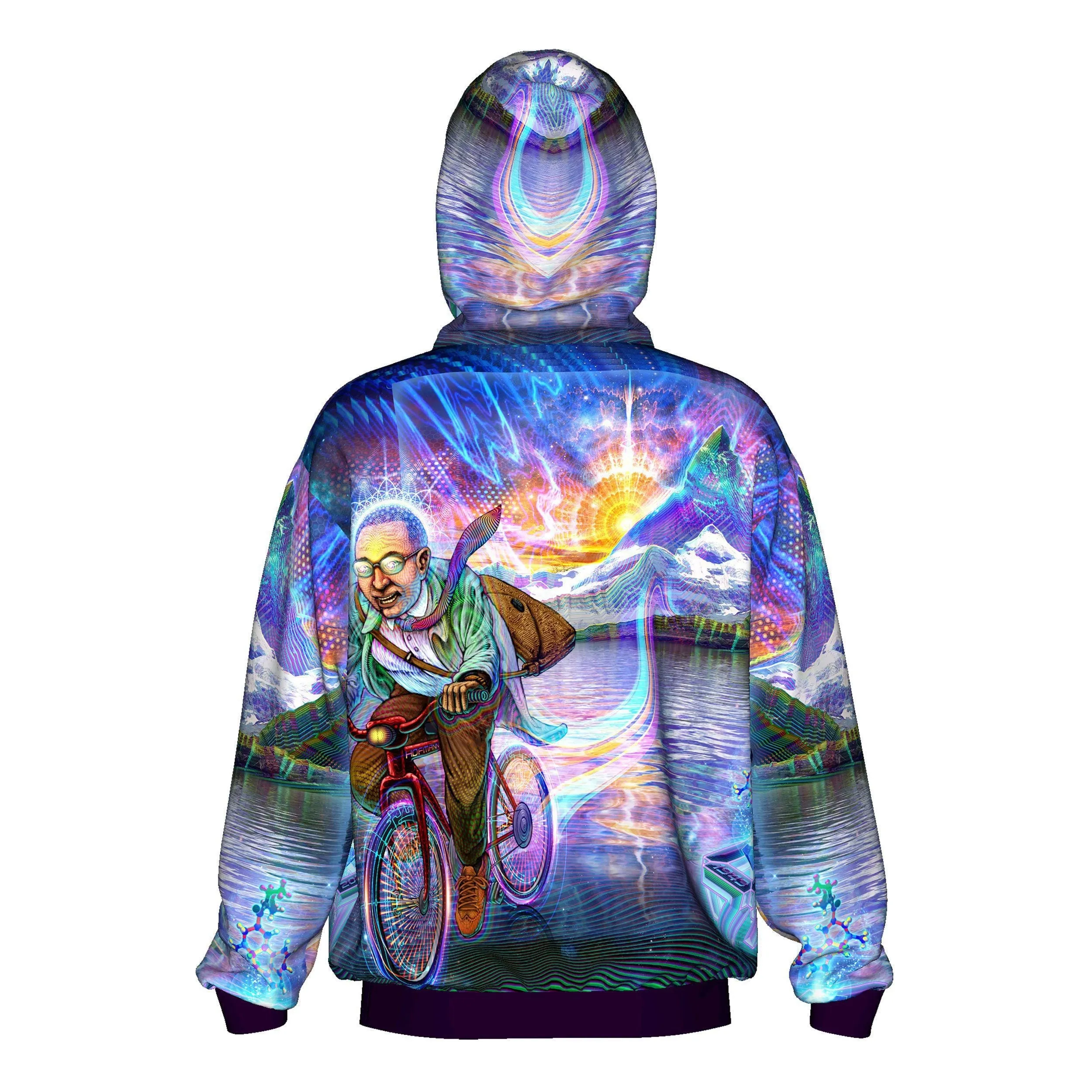 Sacred Geometry Hoodie | UV Hoodie | Fractal Hoodie | Psy Clothing | Festival Hoodie | Psychedelic Sweater | Bicycle Day '77 - UV (HD)