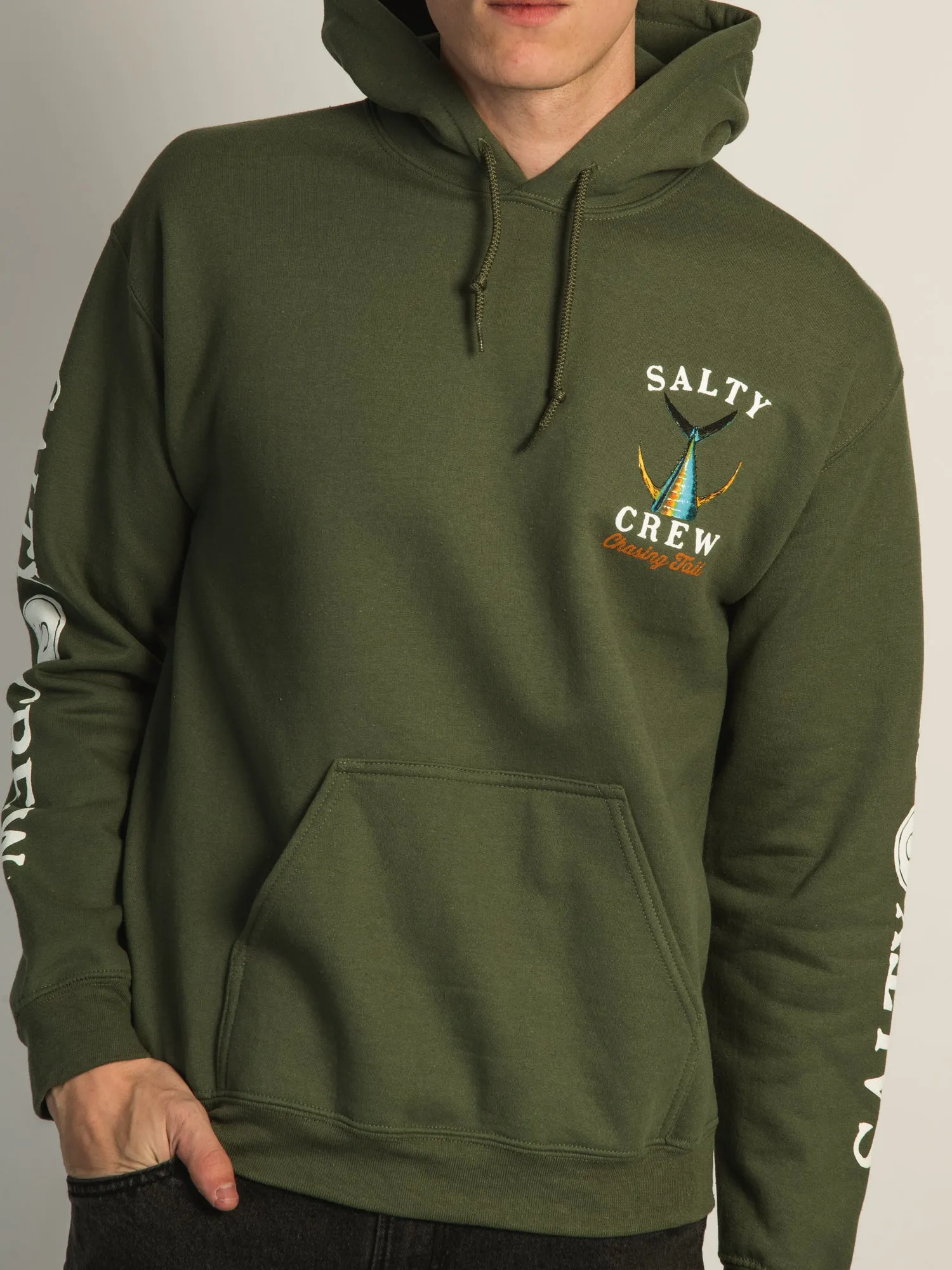 SALTY CREW TAILED PULLOVER HOODIE - MILITARY VERT