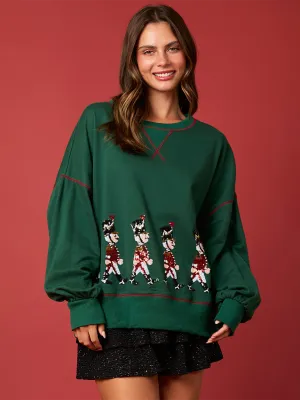 Sequin Soldier Christmas Sweater Holiday Sweatshirt