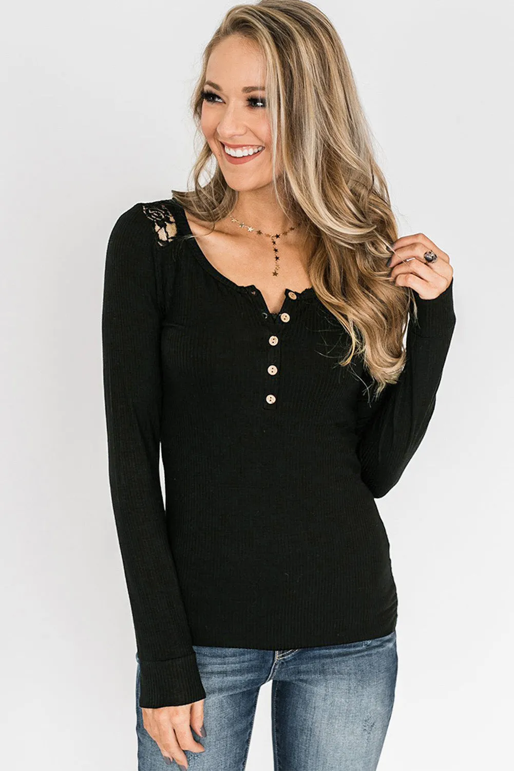 Skin Tight Long Sleeve Henley Top