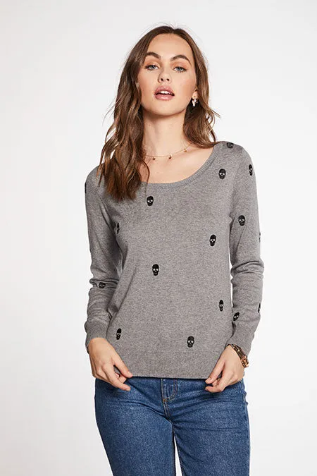 Skulls Cashmere Pullover | Heather Grey