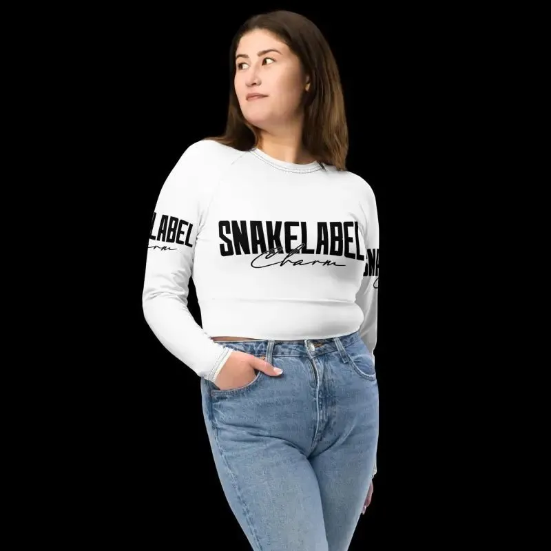 Snake Long-Sleeve Crop Top with UPF 50  Protection & Raglan Sleeves for Eco-Friendly Style