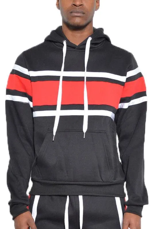 Solid With Three Stripe Pullover Hoodie