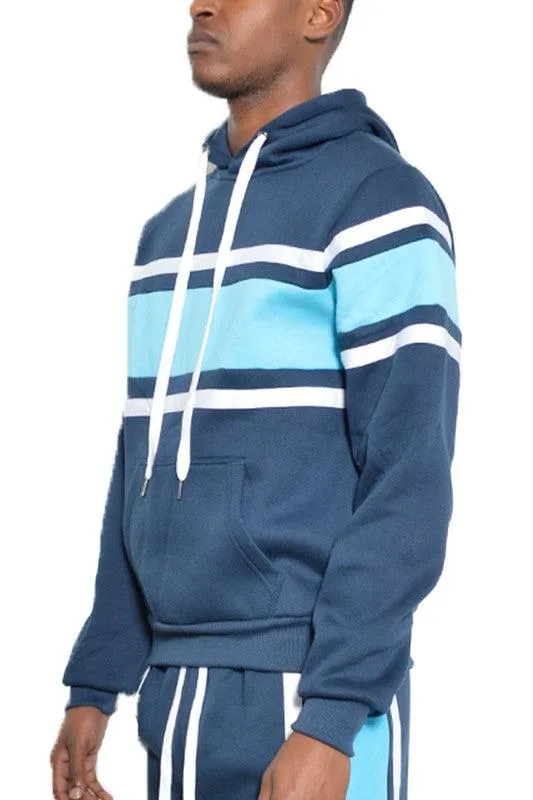 Solid With Three Stripe Pullover Hoodie