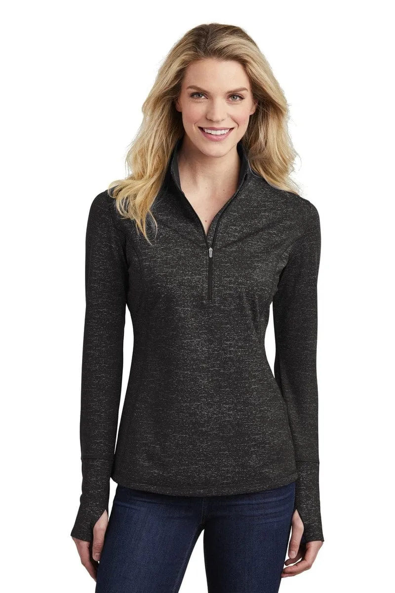 Sport-Tek  ®  Ladies Sport-Wick  ®  Stretch Reflective Heather 1/2-Zip Pullover. LST855