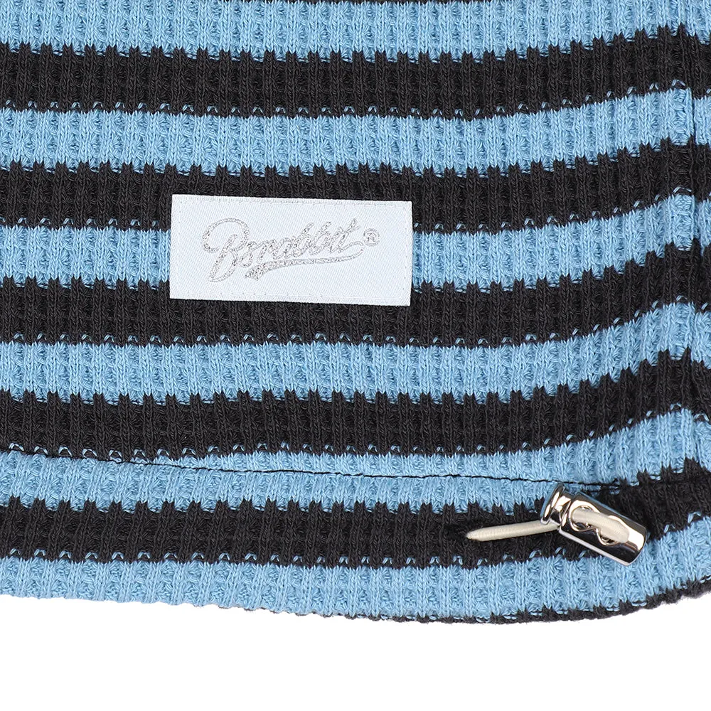 STRIPE HIGH NECK PULLOVER BLUE