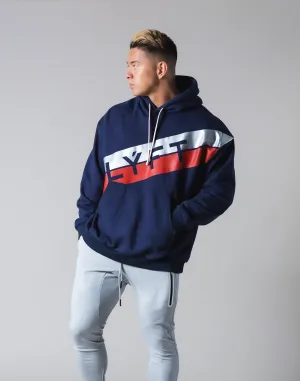 Stripe Pullover Hoodie - Navy