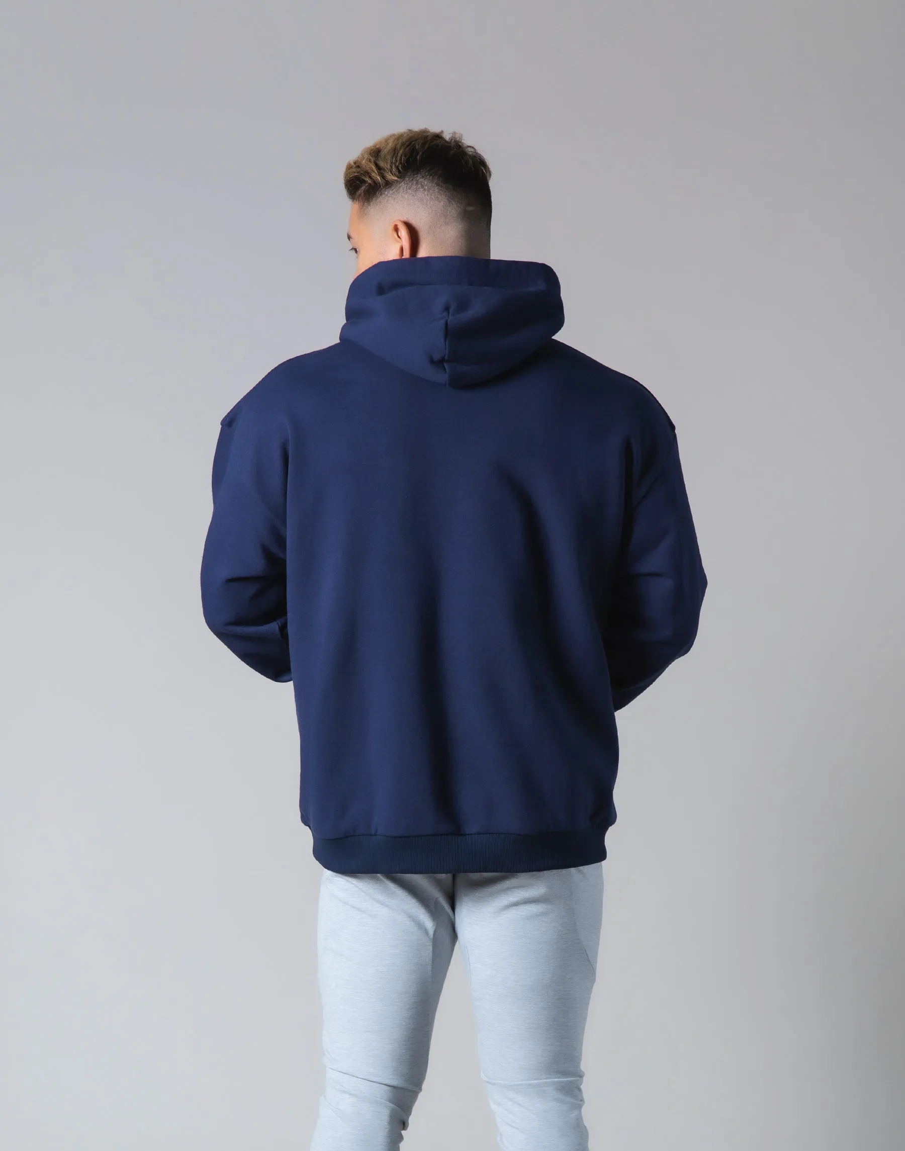 Stripe Pullover Hoodie - Navy