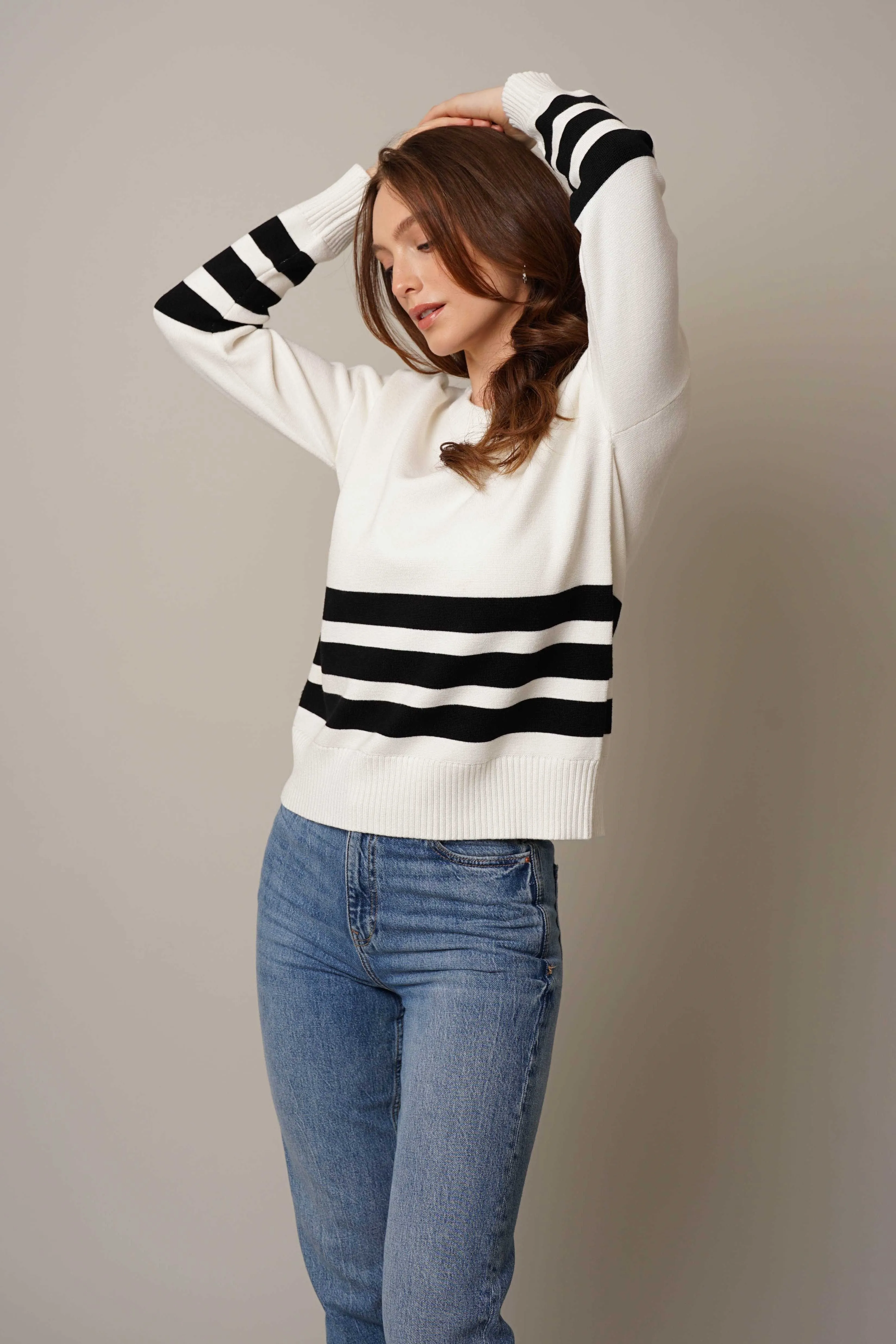 Striped Crew Neck Pullover