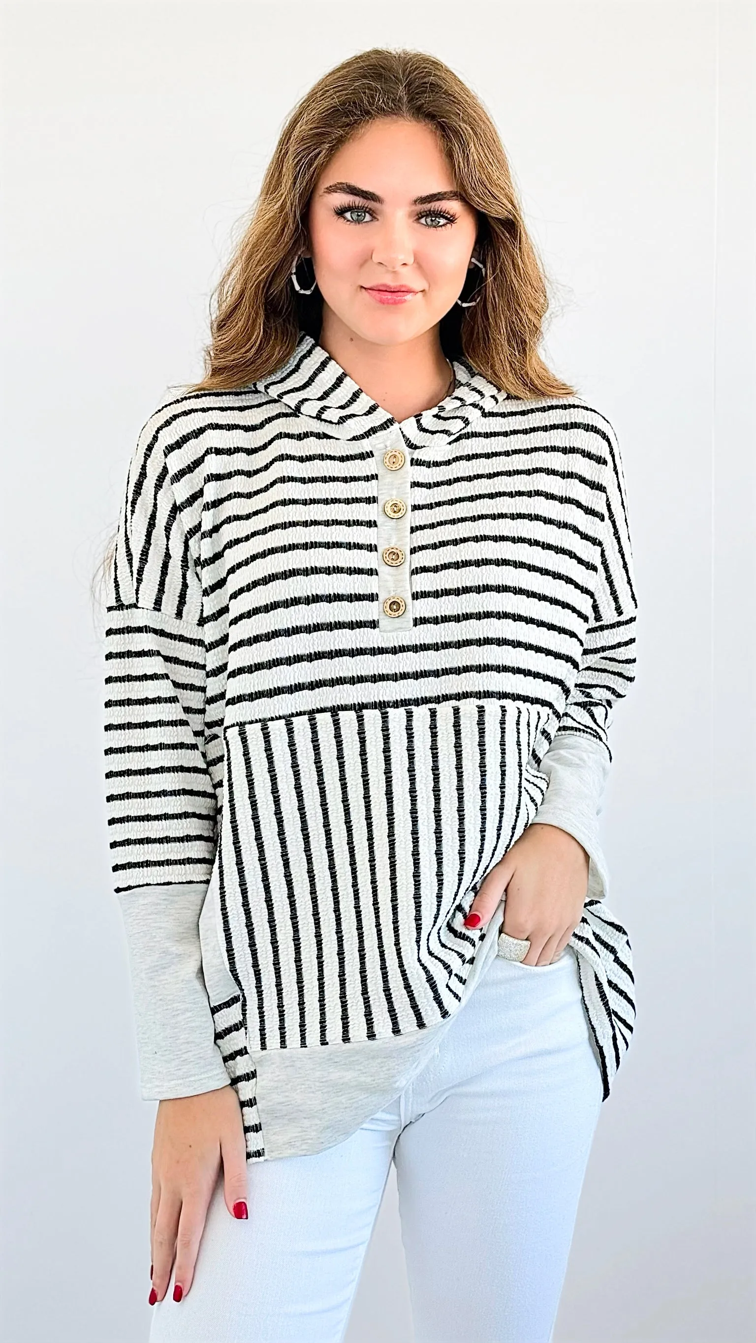 Striped Knit Pullover