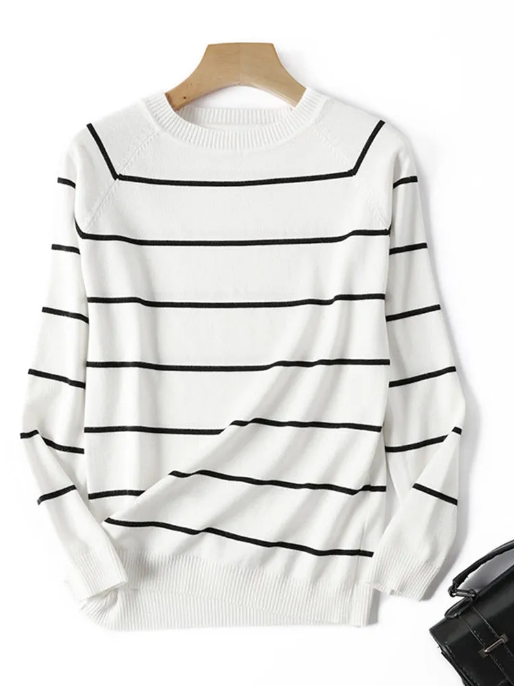 Striped Knitted Pullover Sweater