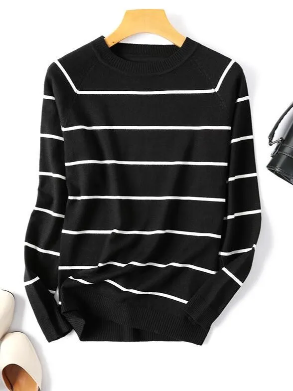 Striped Knitted Pullover Sweater