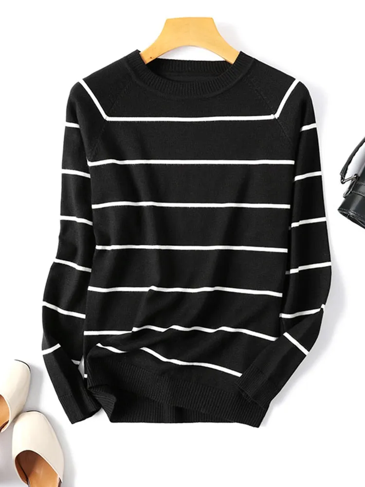 Striped Knitted Pullover Sweater