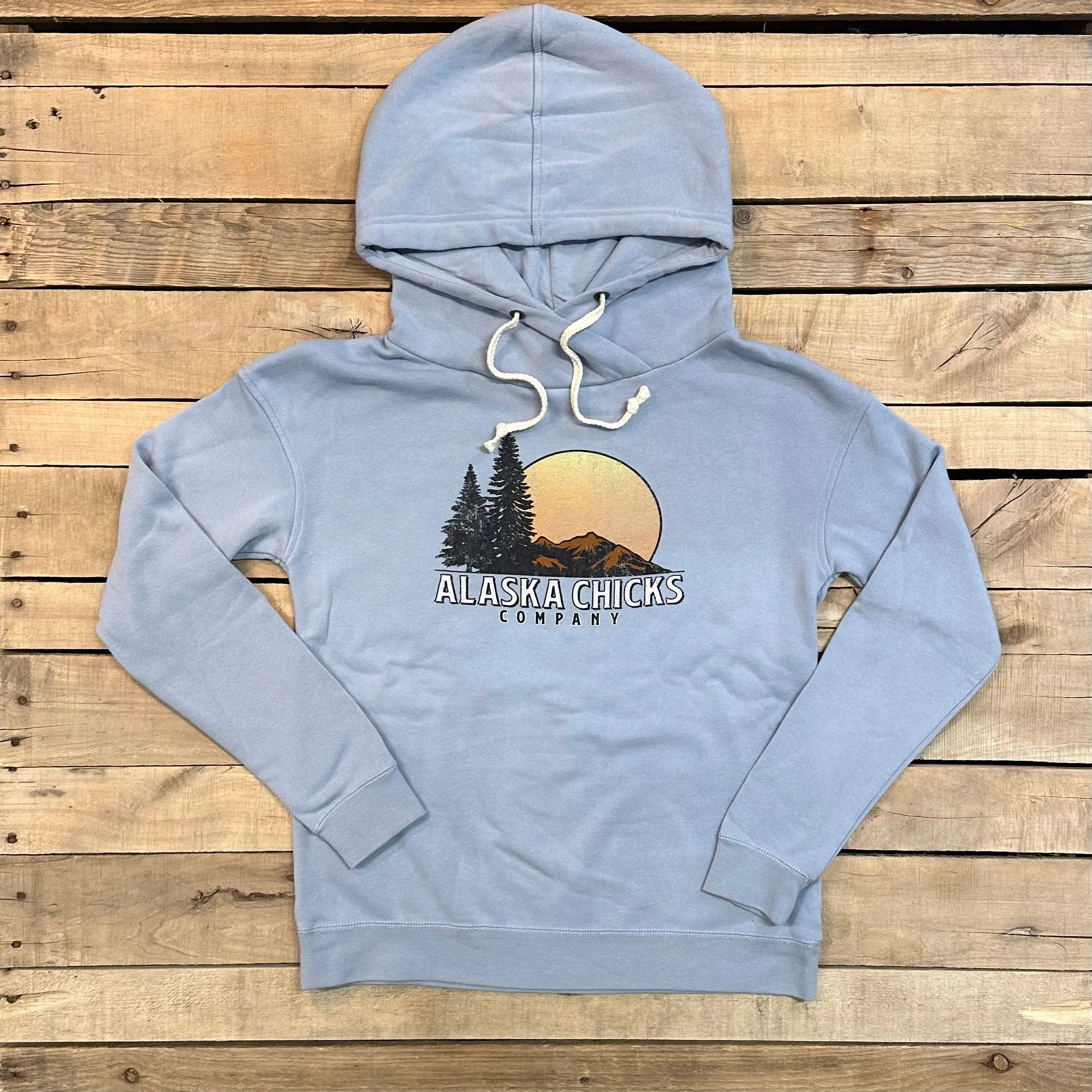 Sun Scenery Cross Neck Hoodie