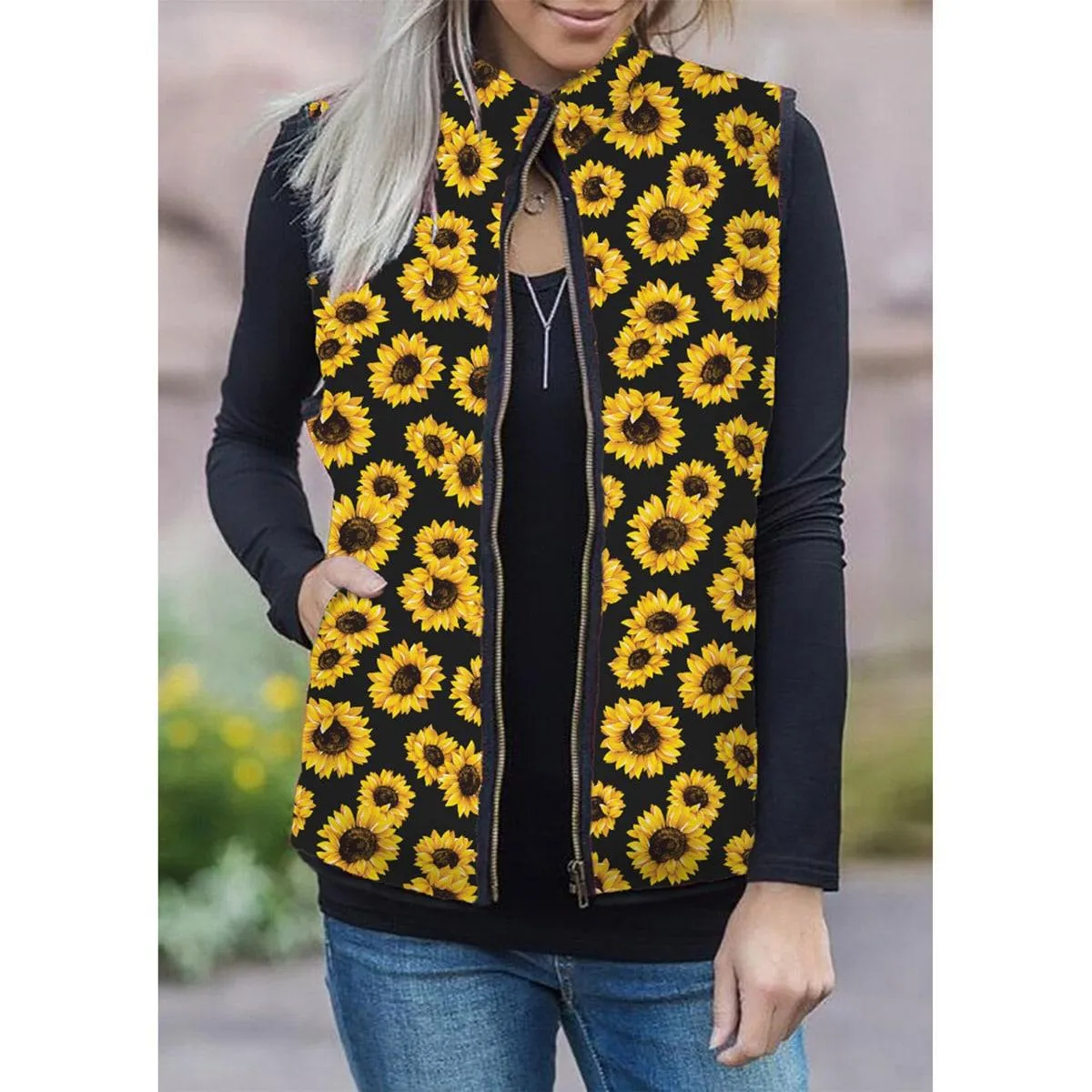 Sunflower Sherpa Jacket, Stunning Outerwear For Women