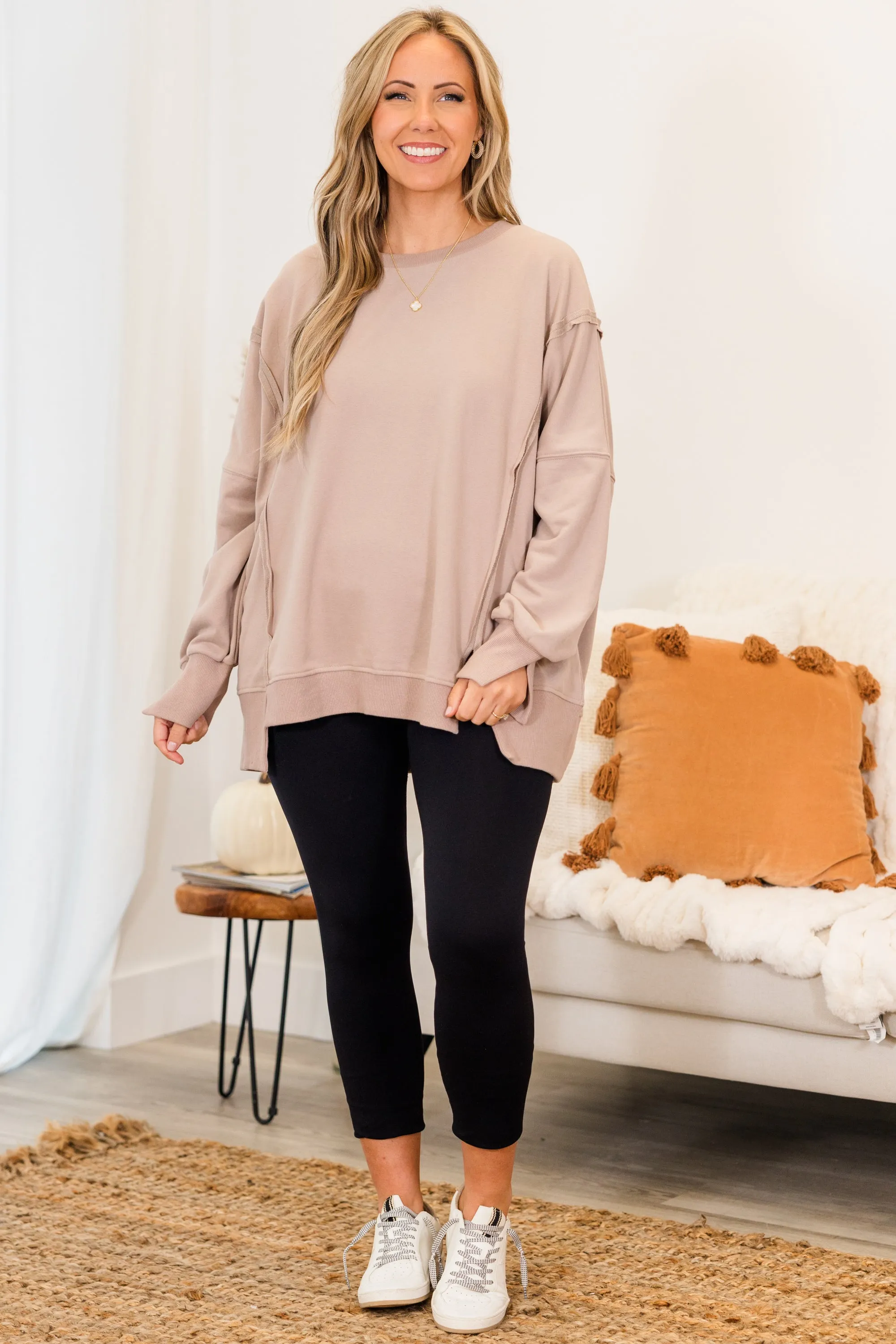 Sunset Glow Pullover, Taupe