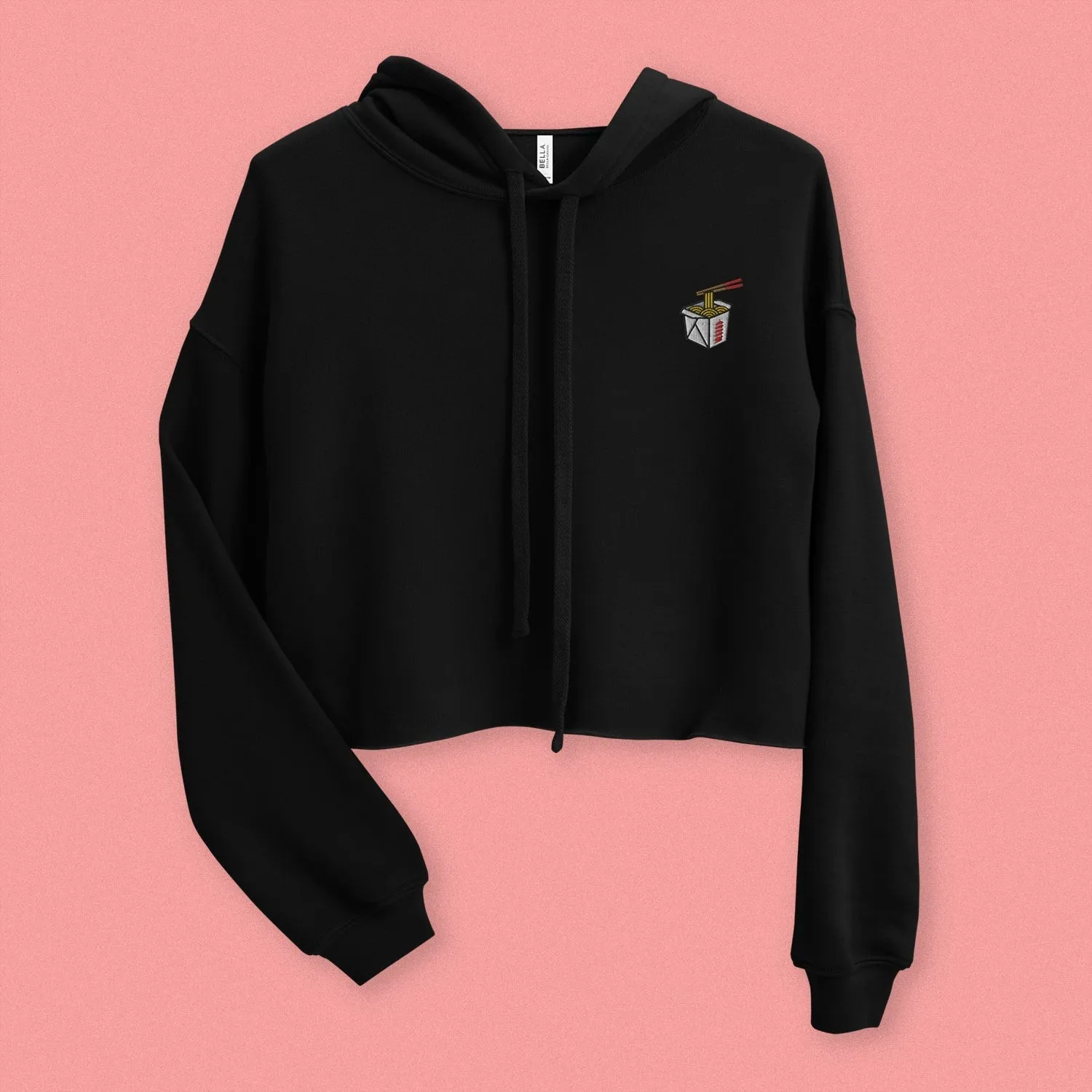 Takeout Box Embroidered Crop Hoodie