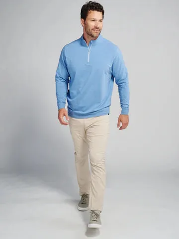 Tasc Cloud French Terry Quarter Zip in Chambray Heather