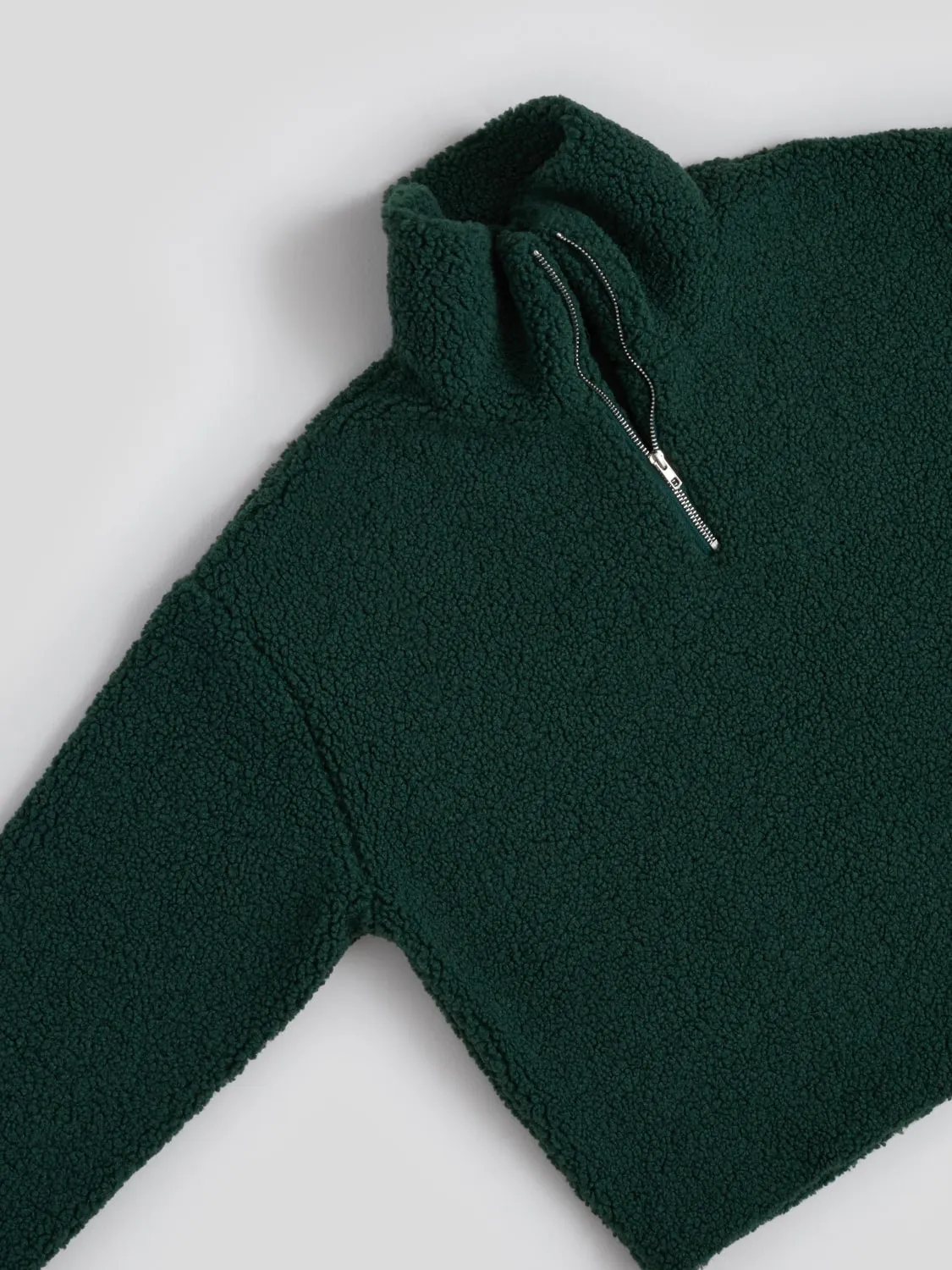 Teddy Fleece Quarter Zip Green