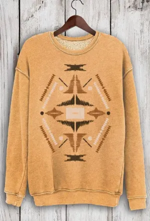 The Cozy Mustard Aztec Sweatshirt