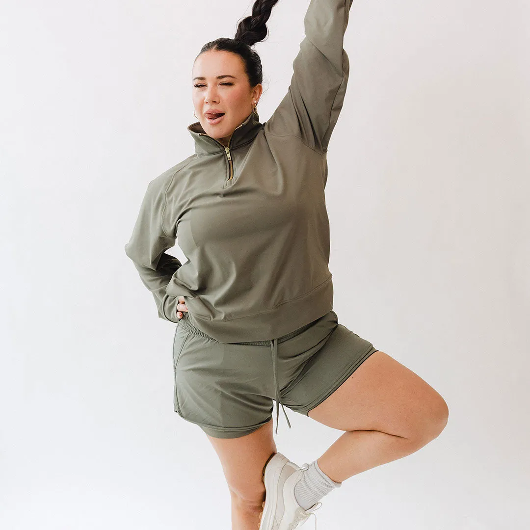 The Gotta Run 1/4 Zip, Olive