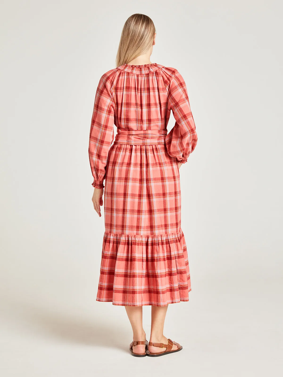 Thought - Iman Hemp Check Midi Dress