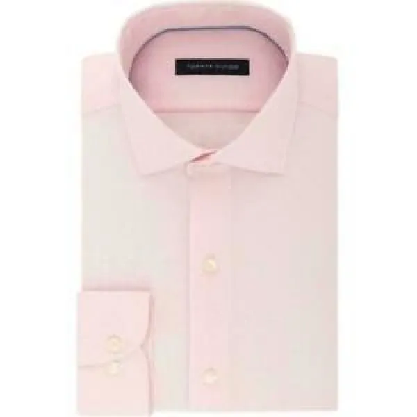 Tommy Hilfiger Regular Fit Stretch THFLEX Dress Shirt Petal