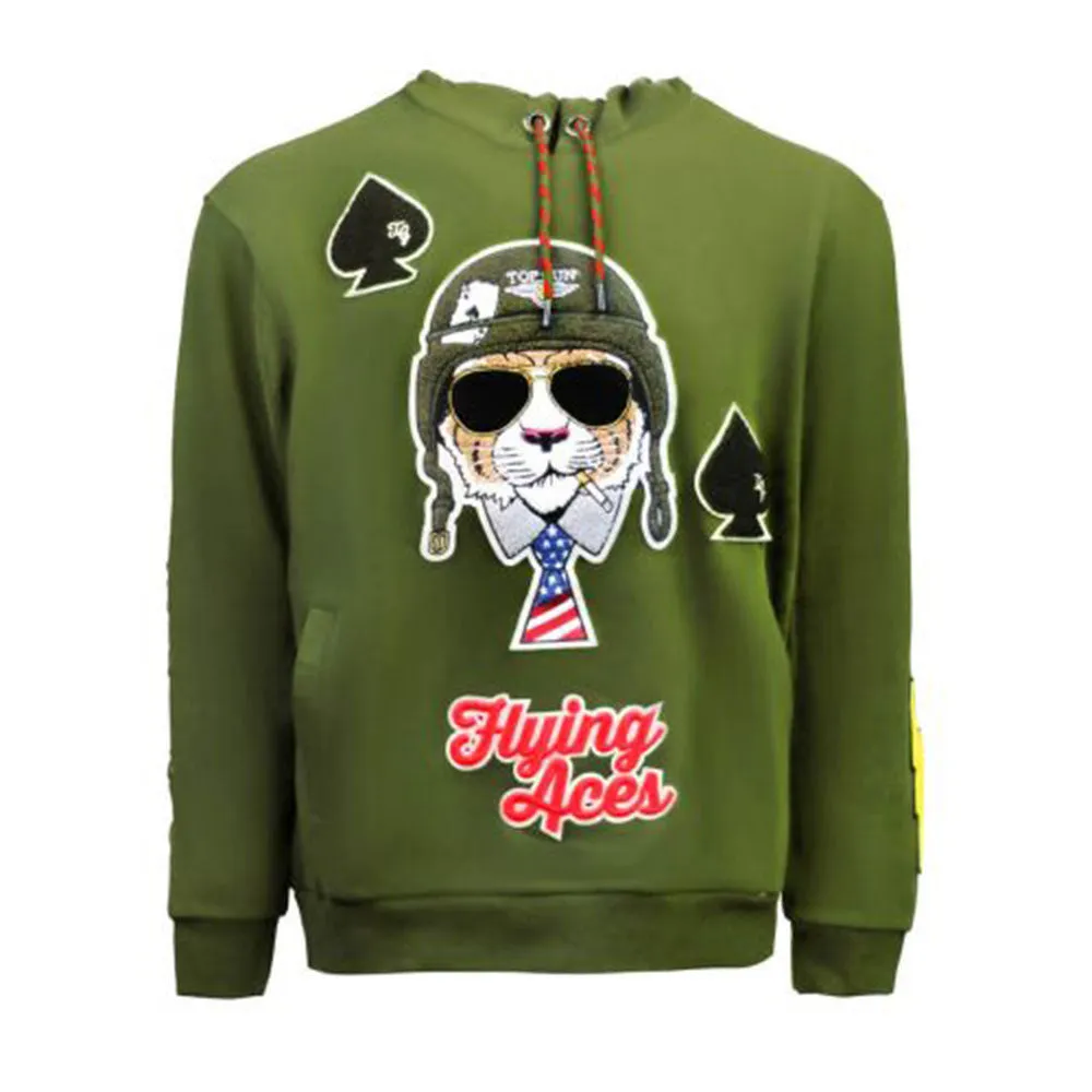 Top Gun Flying Aces Pullover Hoodie Olive