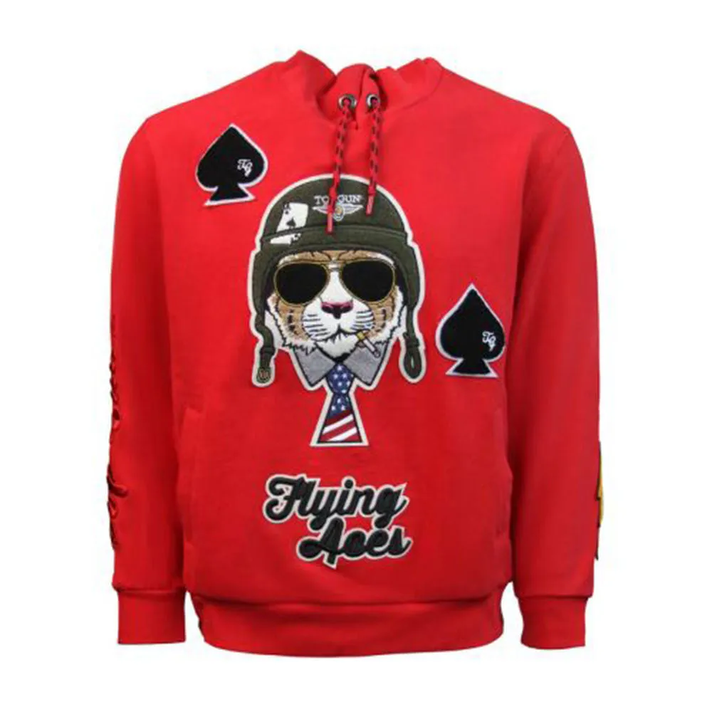 Top Gun Flying Aces Pullover Hoodie Red