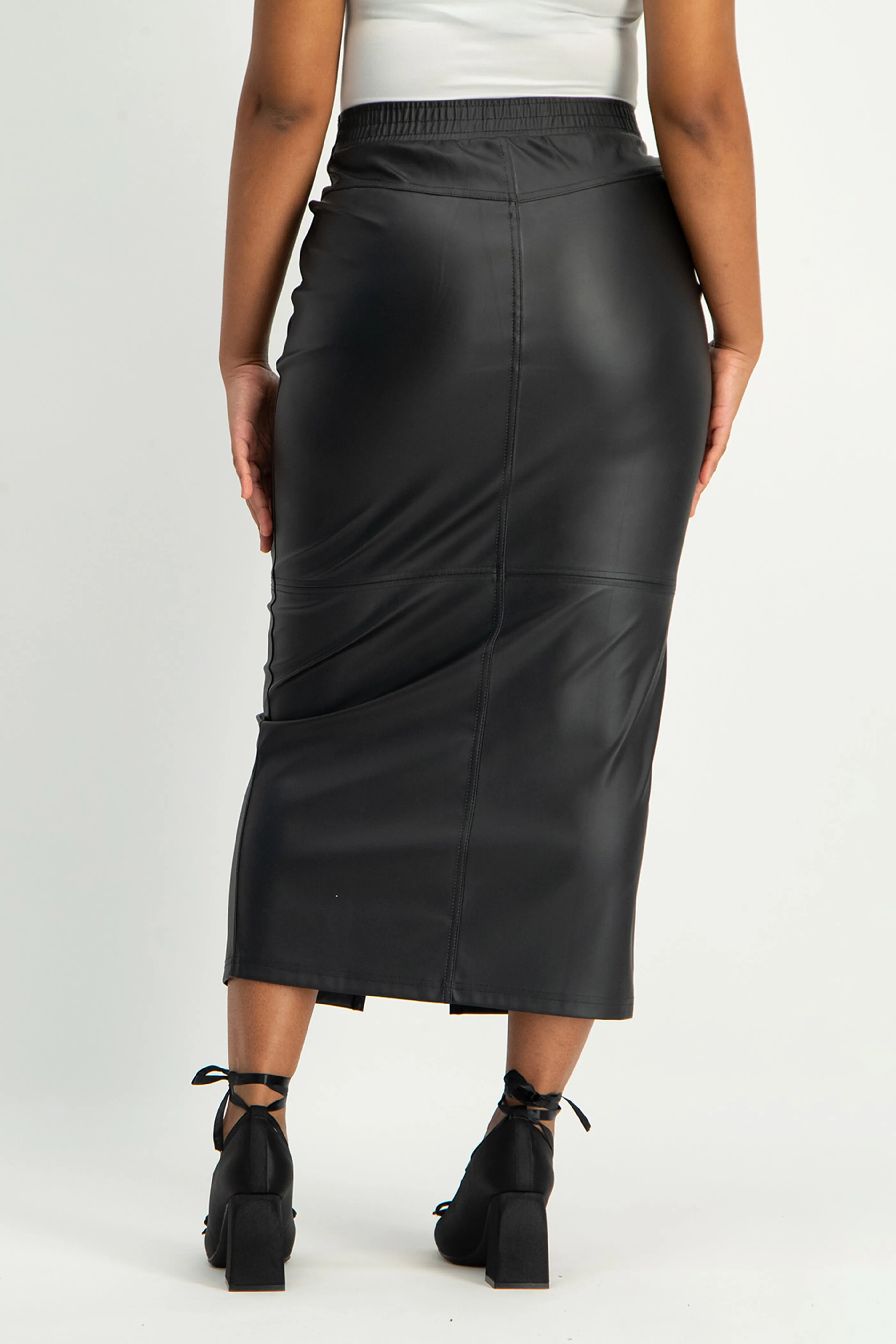 Tori Faux Leather Skirt - Black