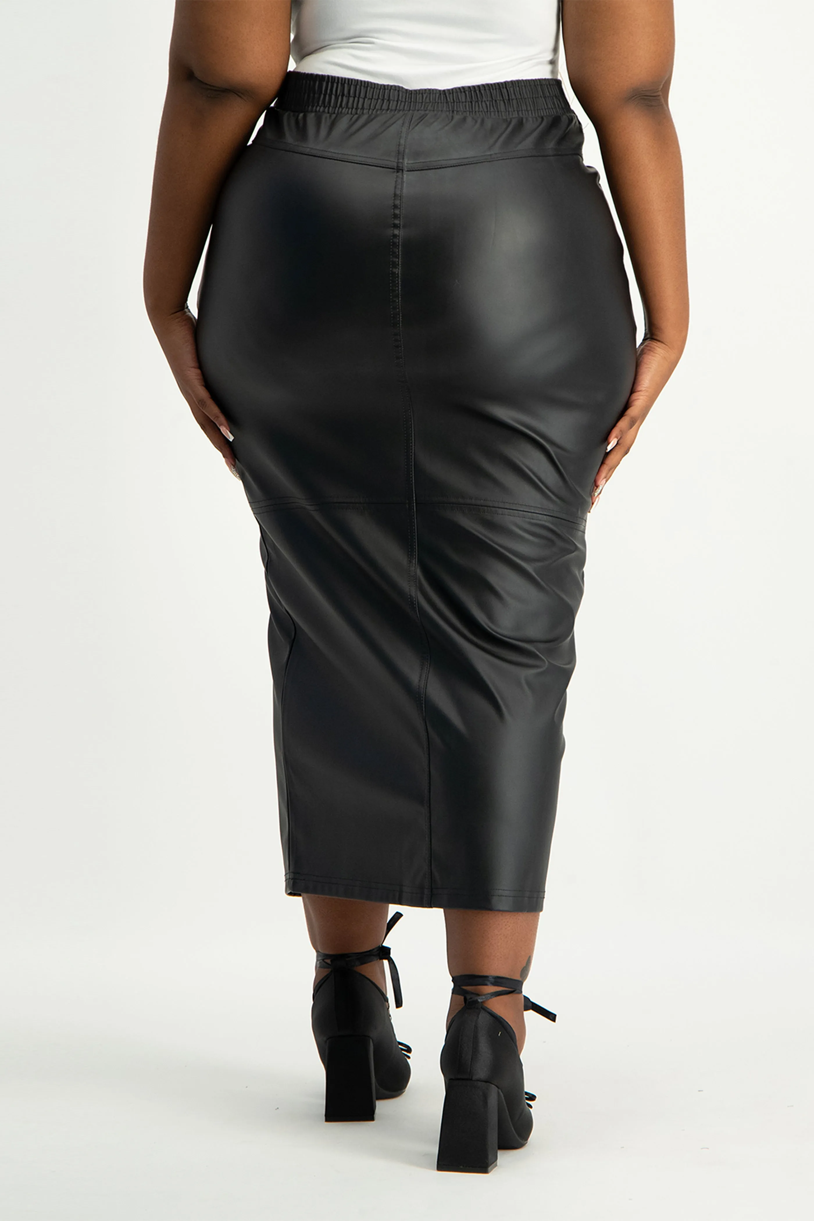 Tori Faux Leather Skirt - Black