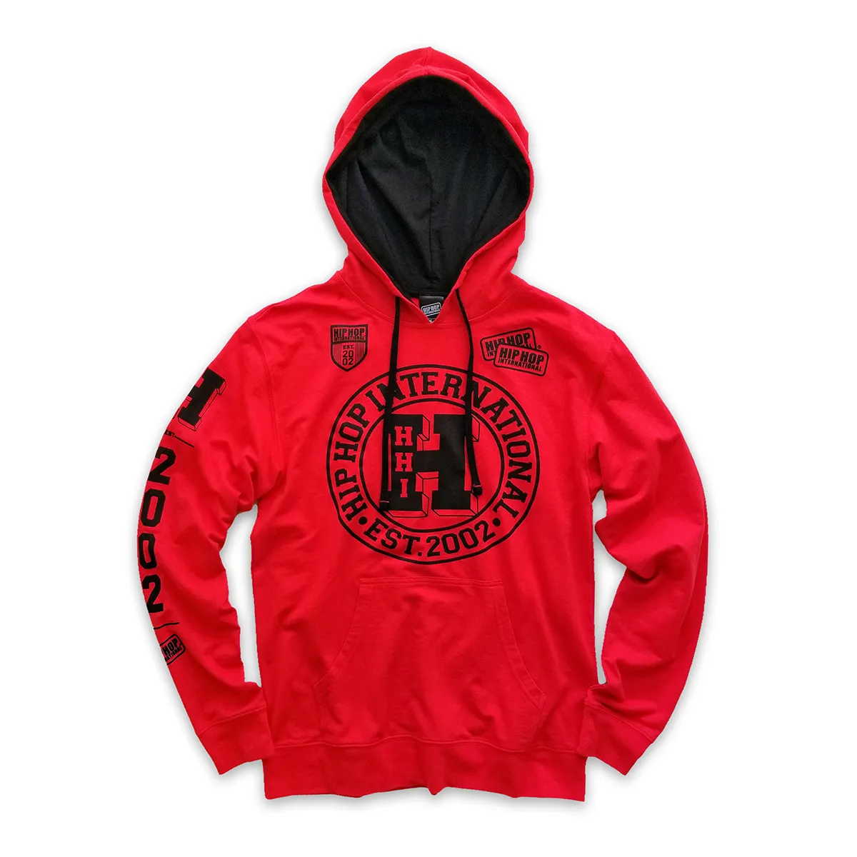 UNISEX 2-TONE NEW VARSITY SEAL PULLOVER HOODY - RED/BLACK