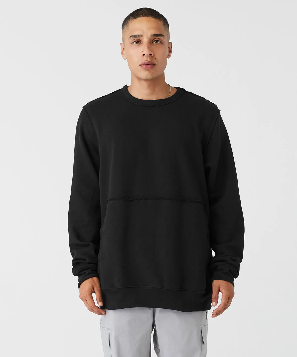 Unisex raw-seam crew pullover | Heather Oatmeal