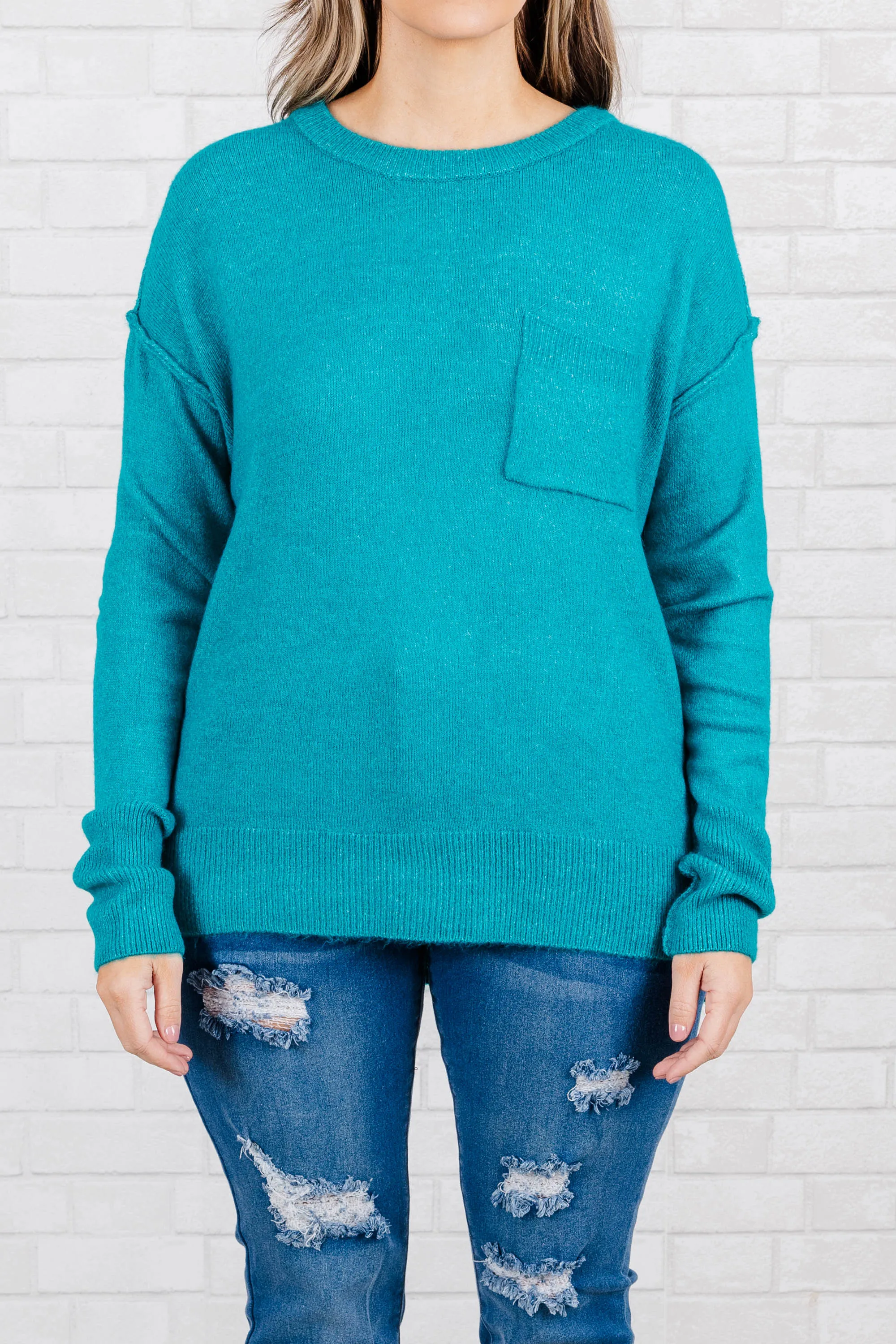 Unwind Your Mind Pullover, Heather Light Teal