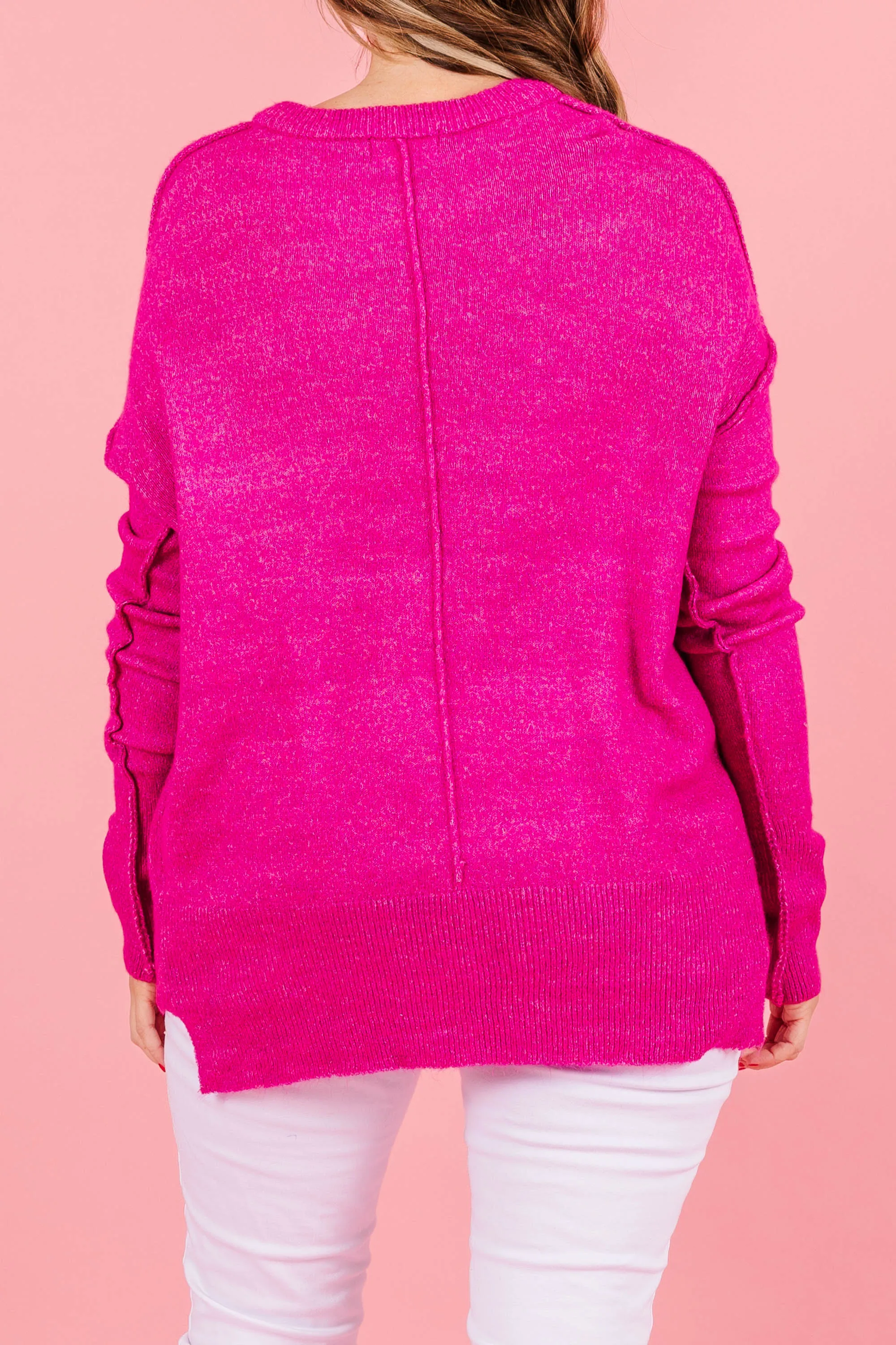 Unwind Your Mind Pullover, Heather Magenta