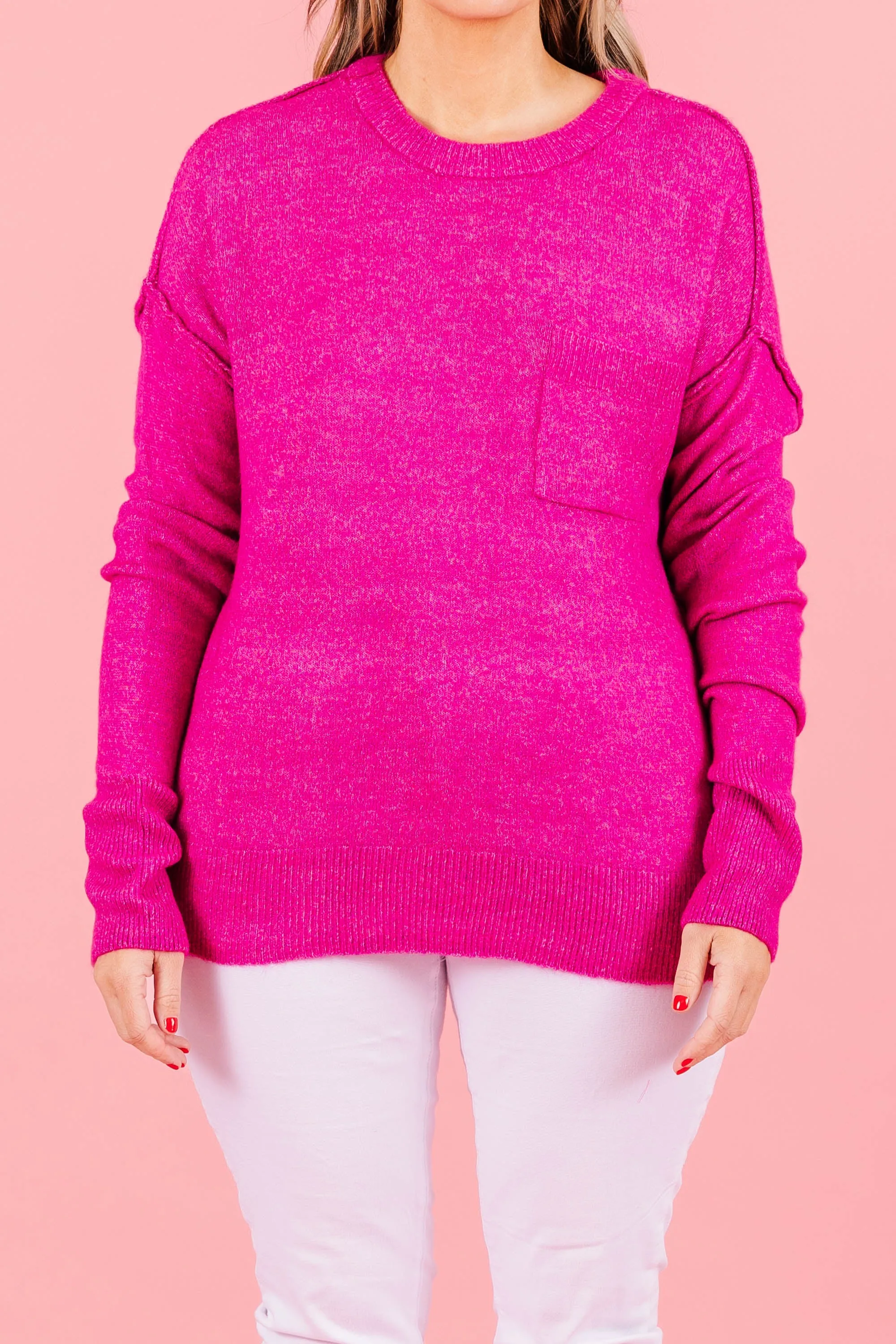 Unwind Your Mind Pullover, Heather Magenta