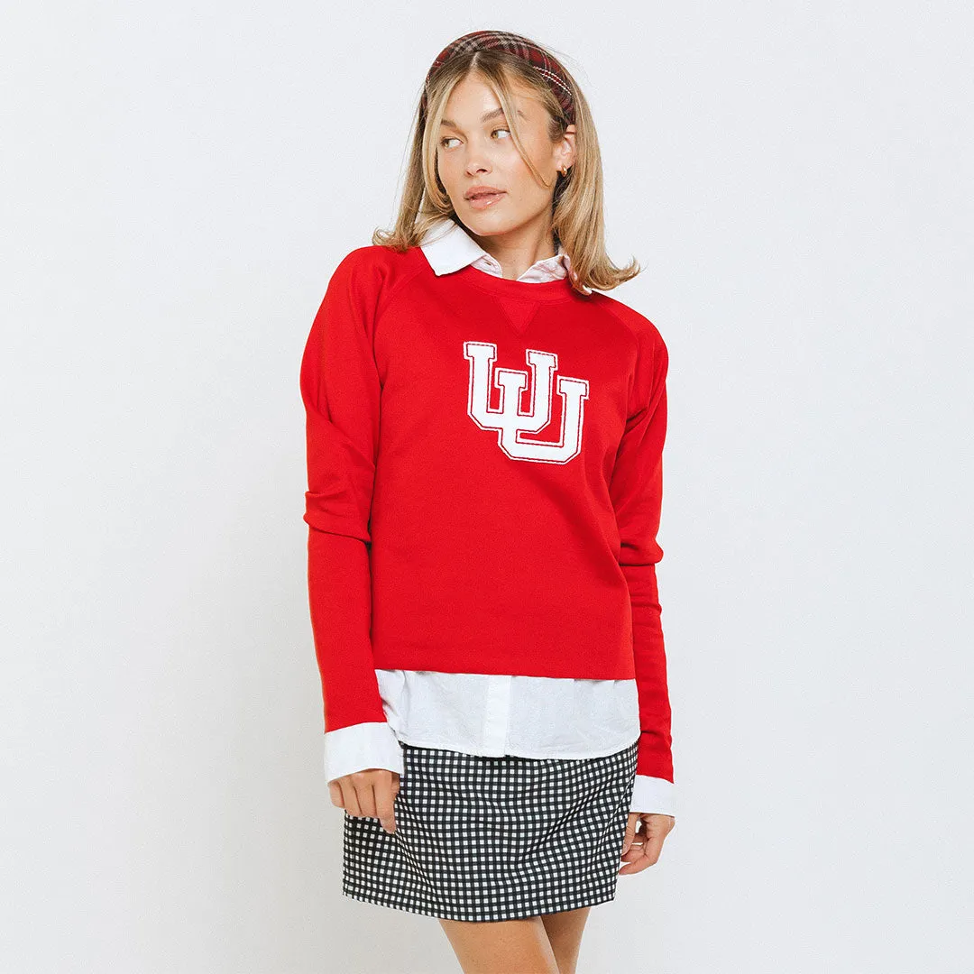 Utah Embroidered Neo Crew, Let's Go U Crimson