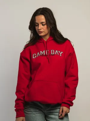 VERBAGE GAME DAY PULLOVER HOODIE - RED