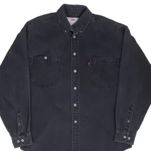 VINTAGE LEVIS RED TAB DENIM BLACK POCKET SHIRT 1990S LARGE