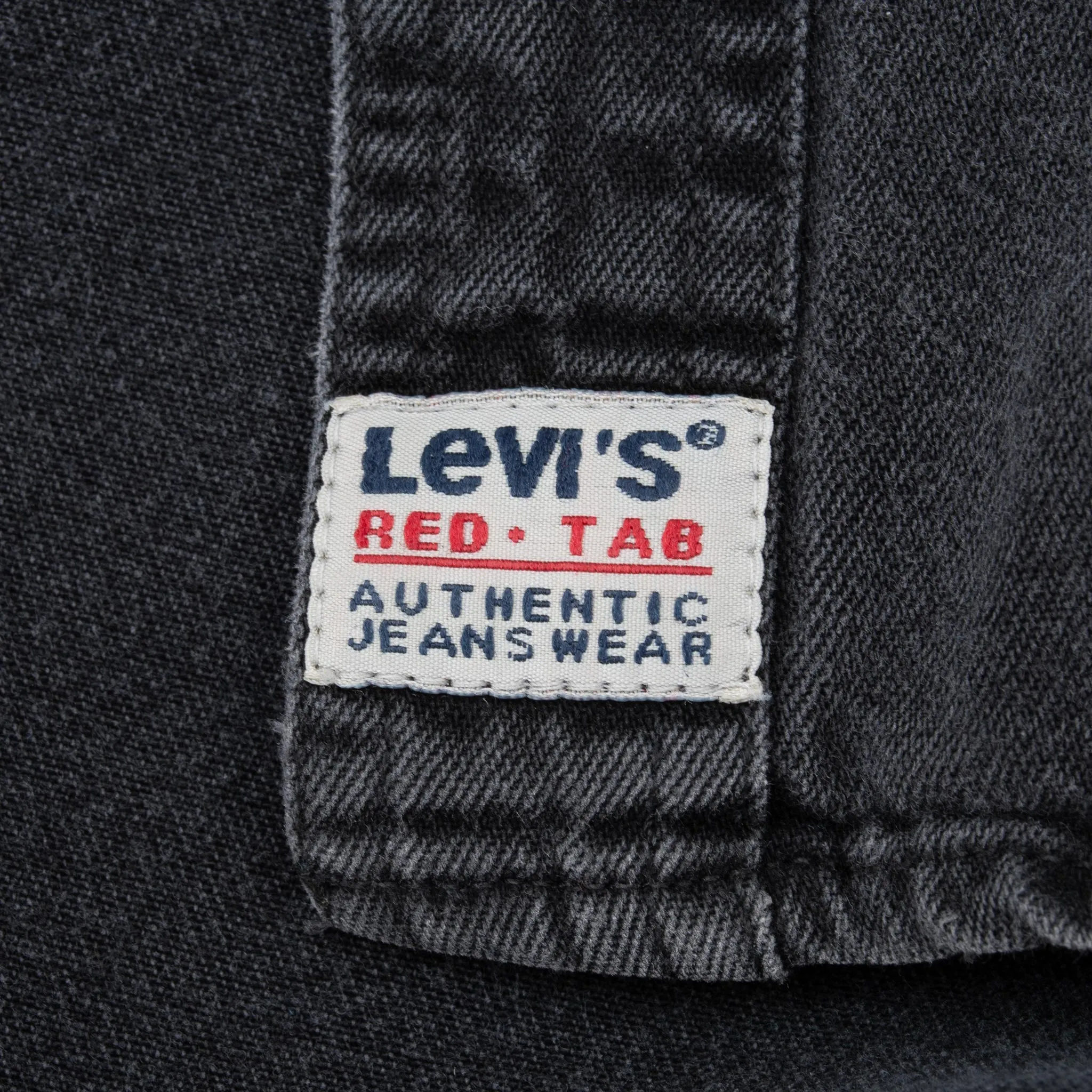 VINTAGE LEVIS RED TAB DENIM BLACK POCKET SHIRT 1990S LARGE