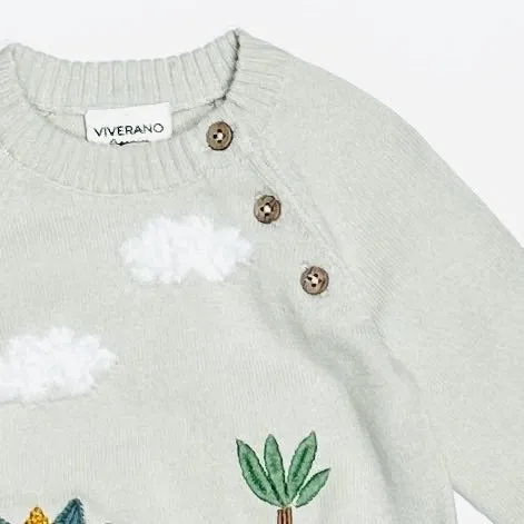 Viverano Dino Applique Button Baby Pullover Sweater