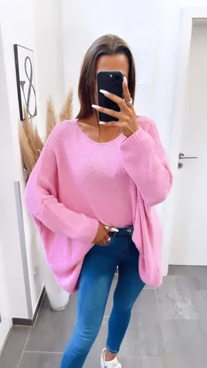 VOKUHILA oversize Strick Pullover /pink Art. 7013