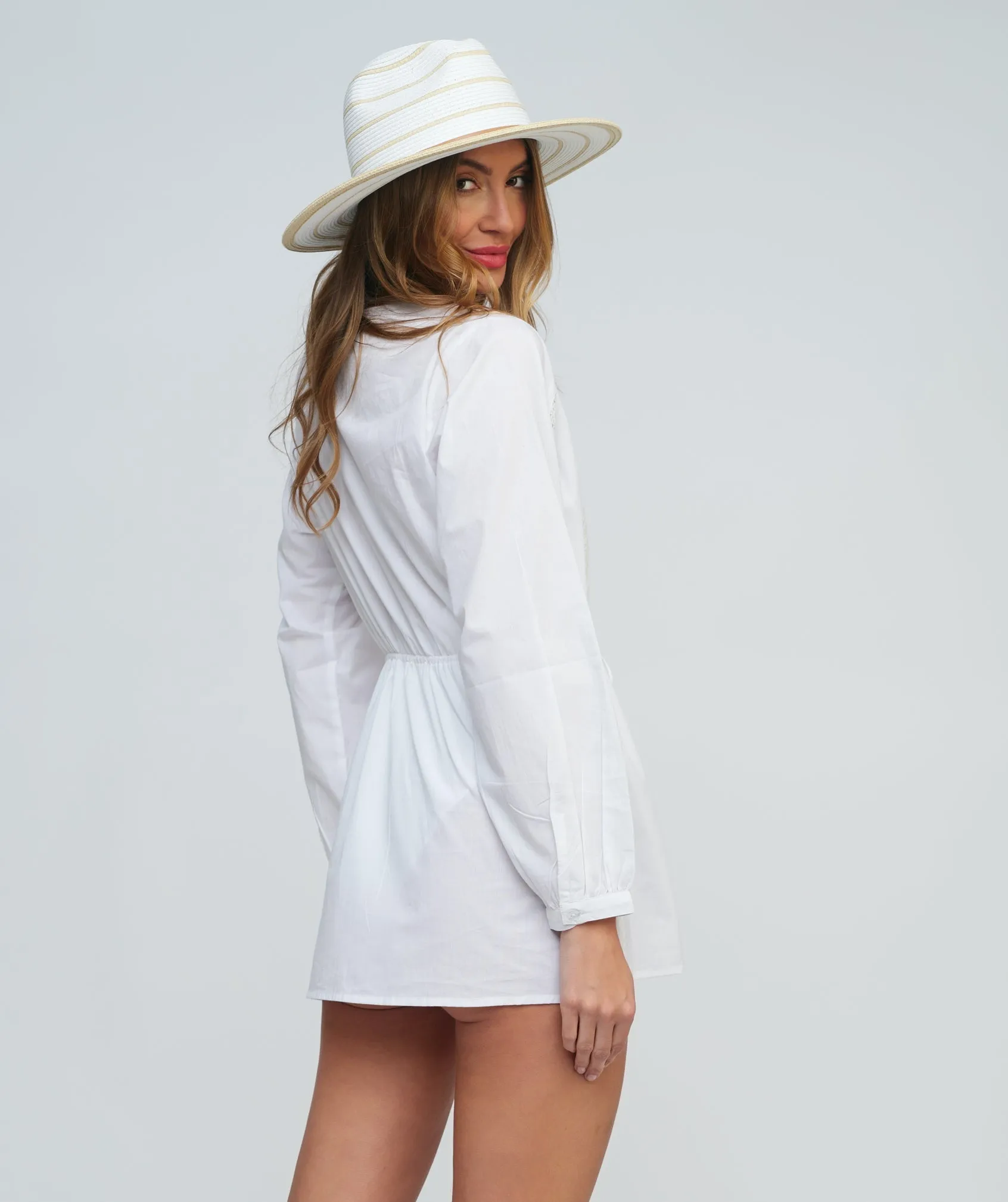 White Cotton Beach Tunic Cover-up