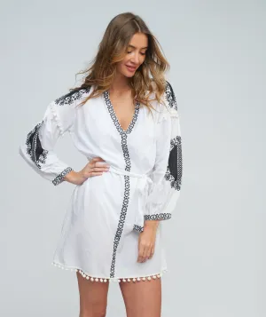 White/Black Cotton Tunic Dress