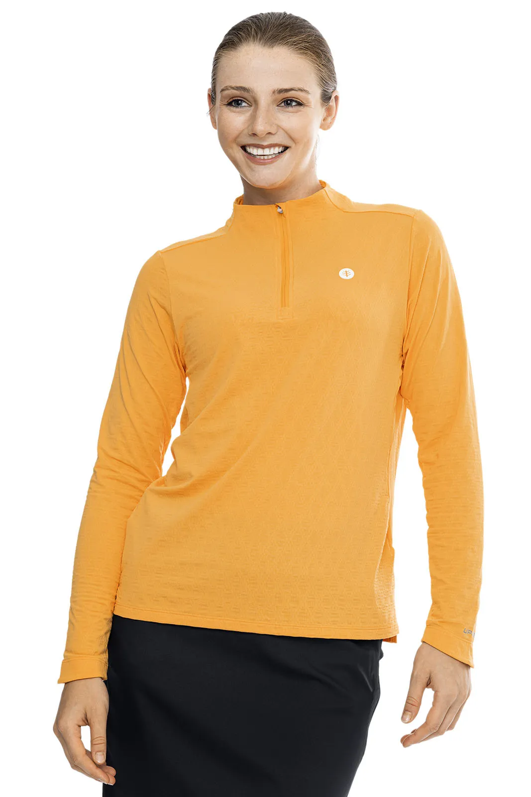 Women's Albatrose Golf Pullover  |  Apricot Crush Diamond Jacquard