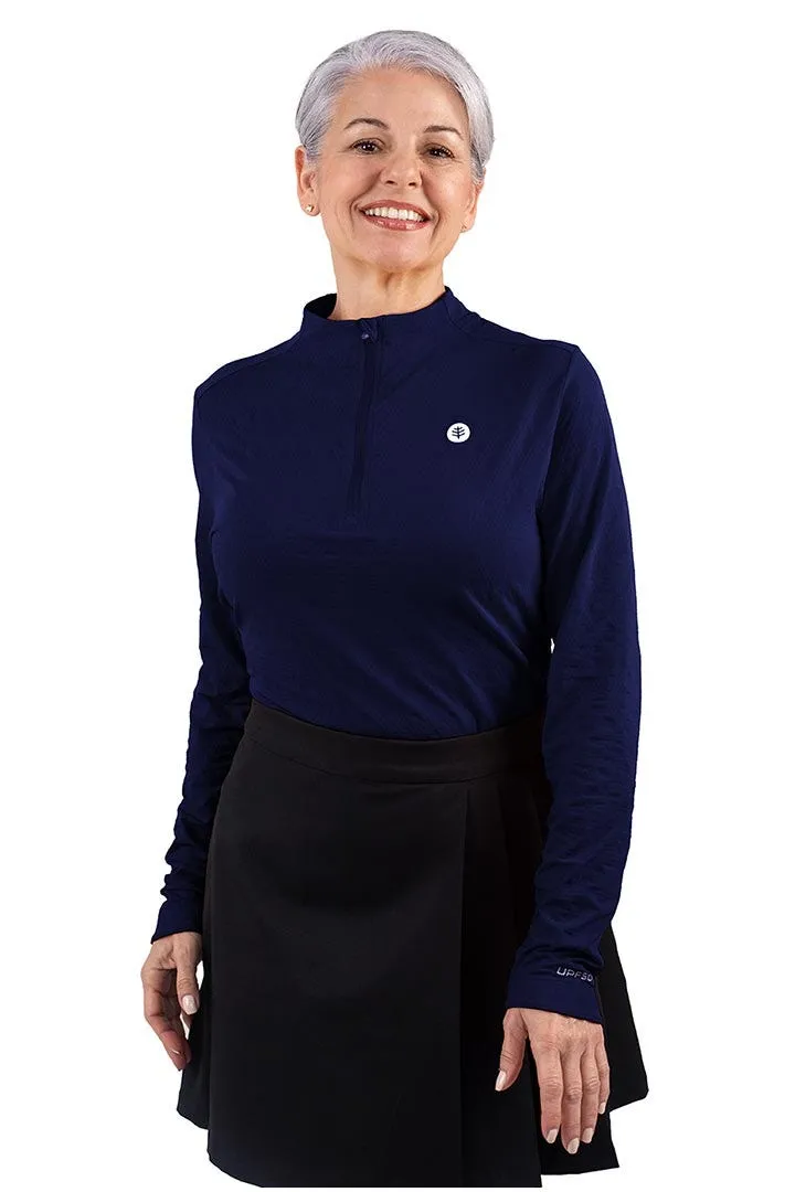 Women's Albatrose Golf Pullover  |  Navy Diamond Jacquard